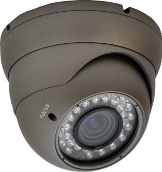 A dome security camera with infrared lights