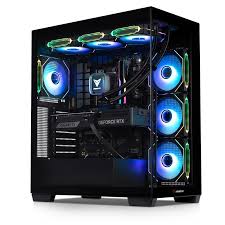 Custom desktop PC with colorful internal lighting